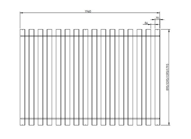 16S Slatted Base - dims