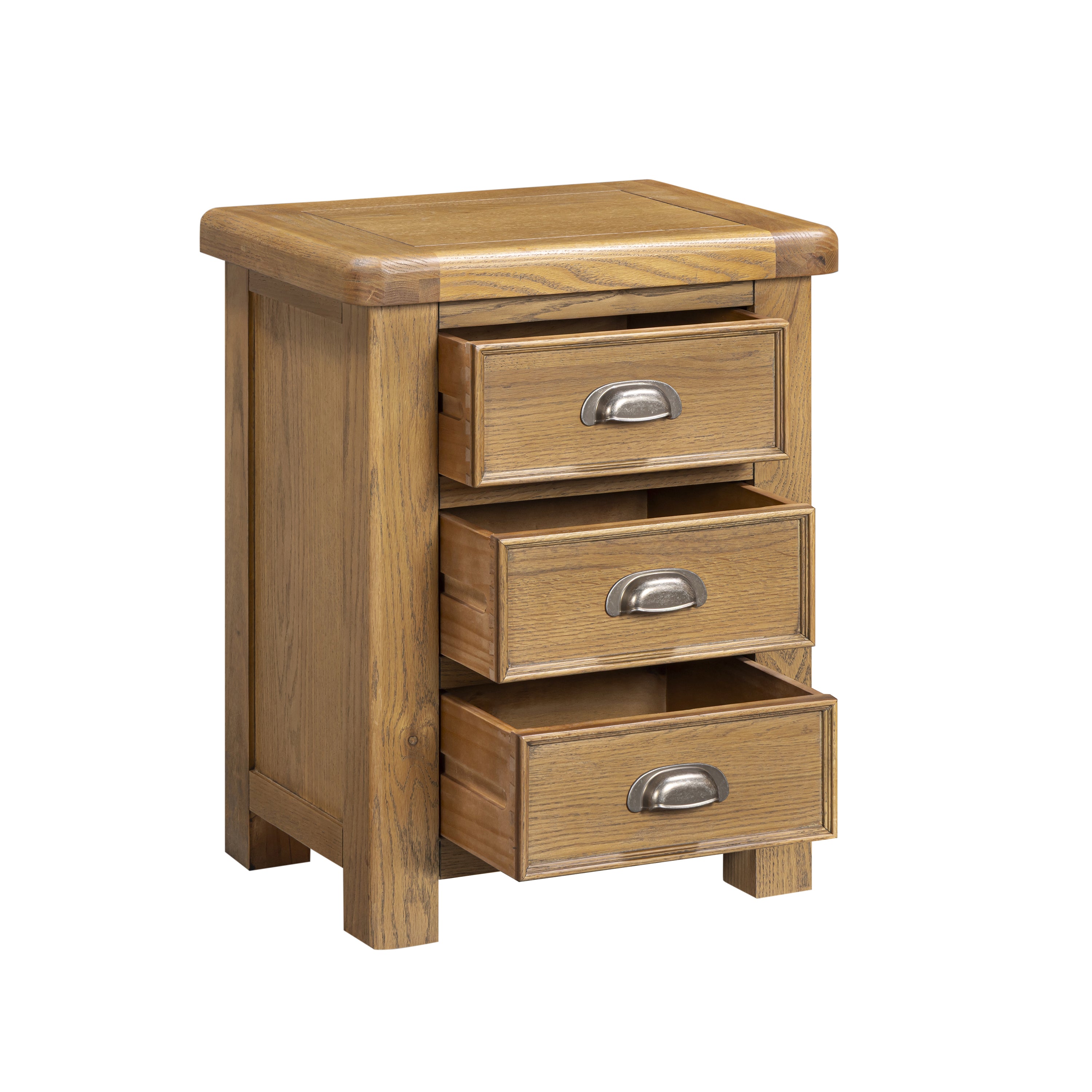Dorchester Oak 3 Drawer Bedside Table