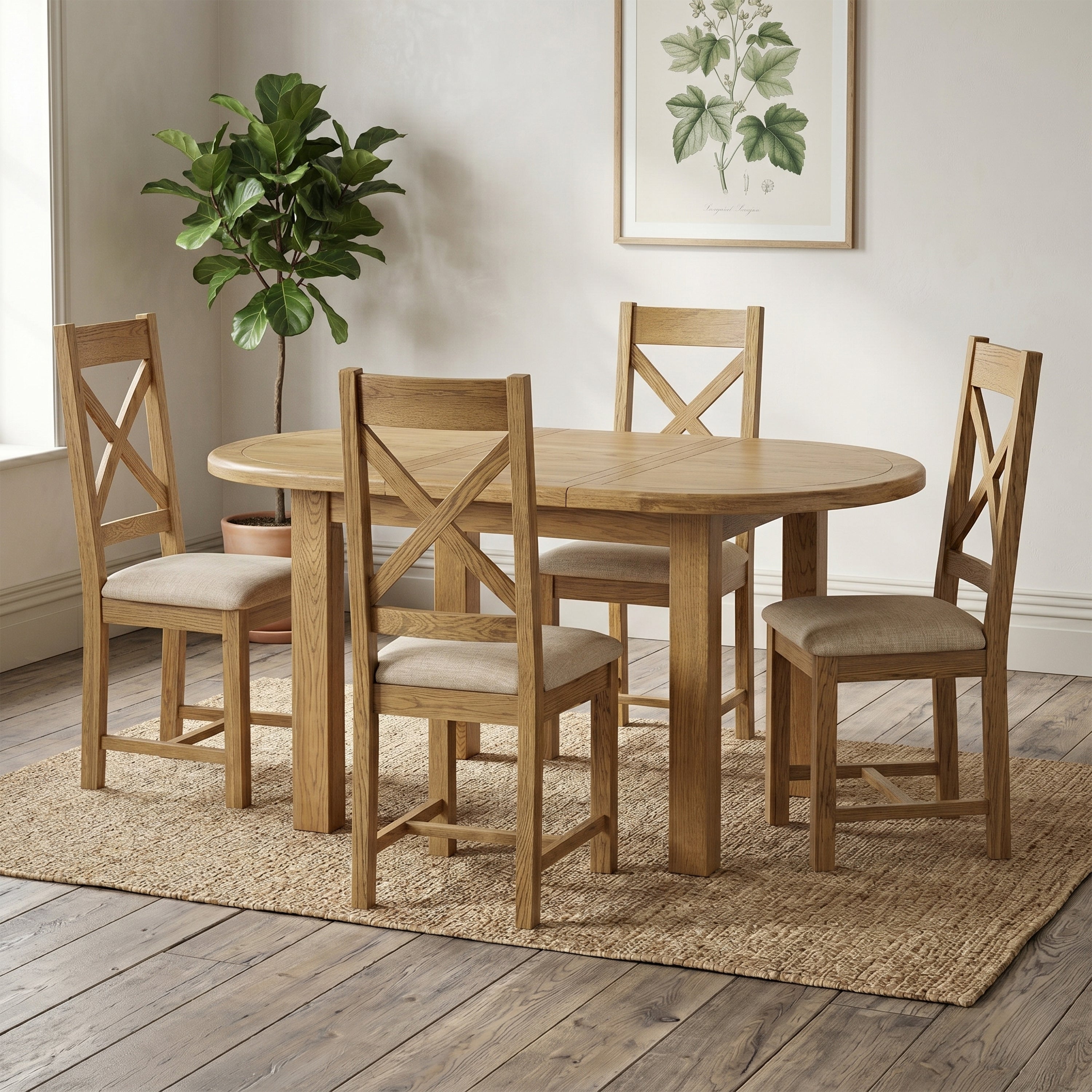 Dorchester Oak 120-160cm Oval Extension Table