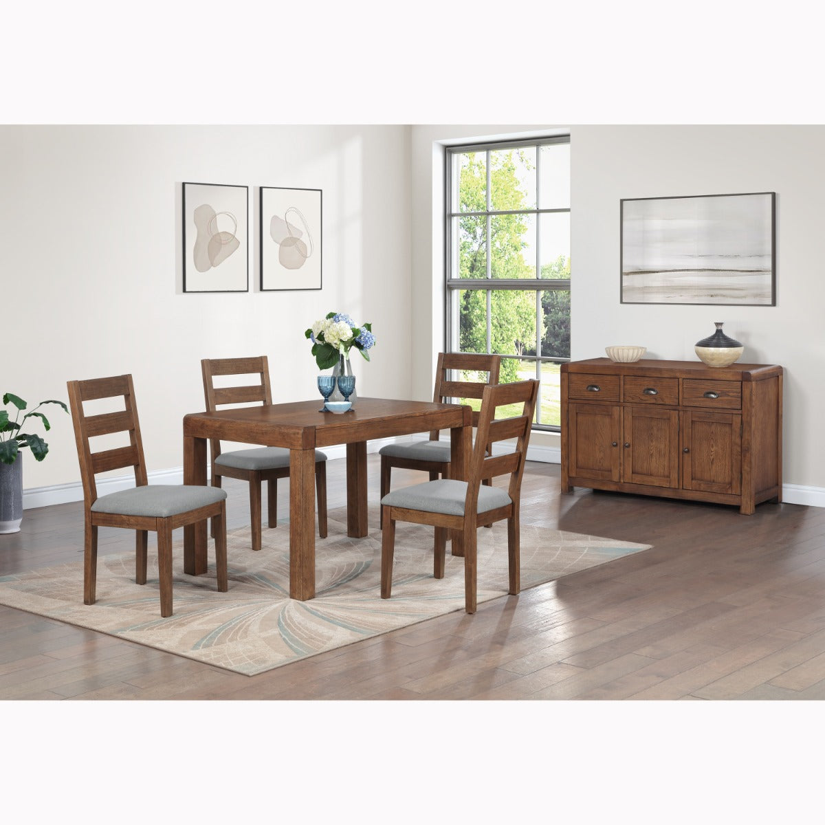 Oakridge Dark Oak 1.2m Dining Set