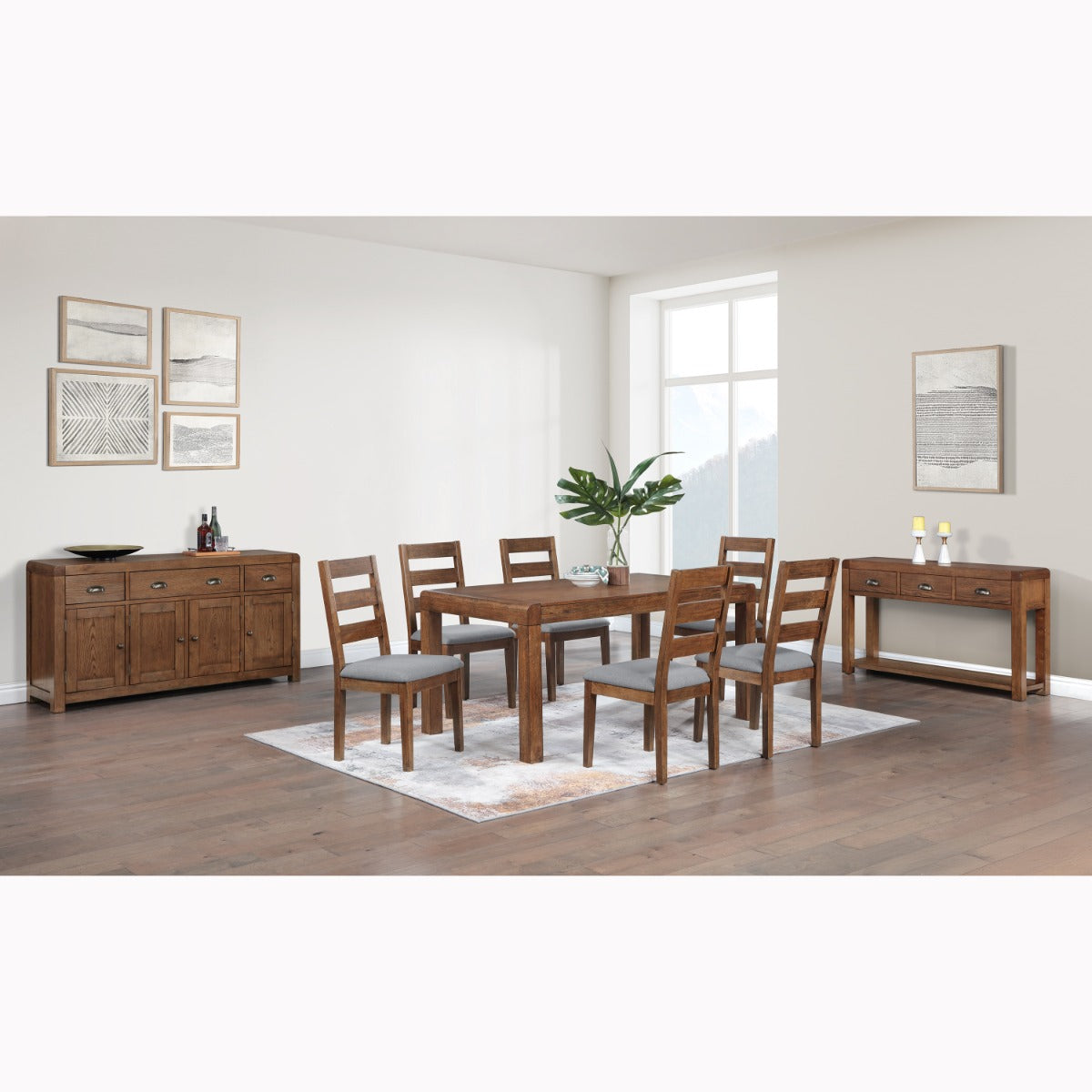 Oakridge Dark Oak 1.6m Dining Set