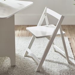 Gatan Small Gateleg Table with 2 Chairs - White | Space-Saving Dining Solution