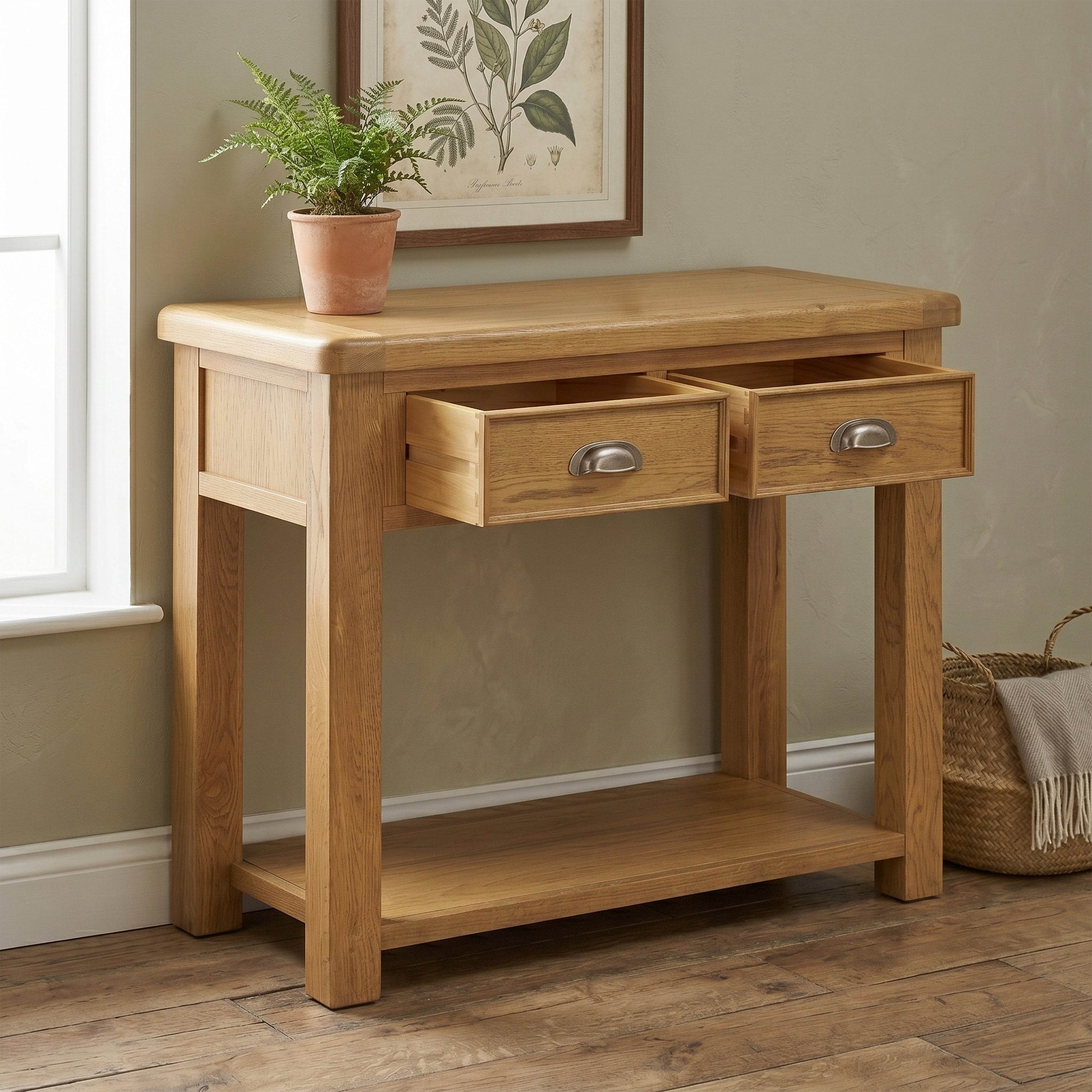 Dorchester Oak 2 Drawer console