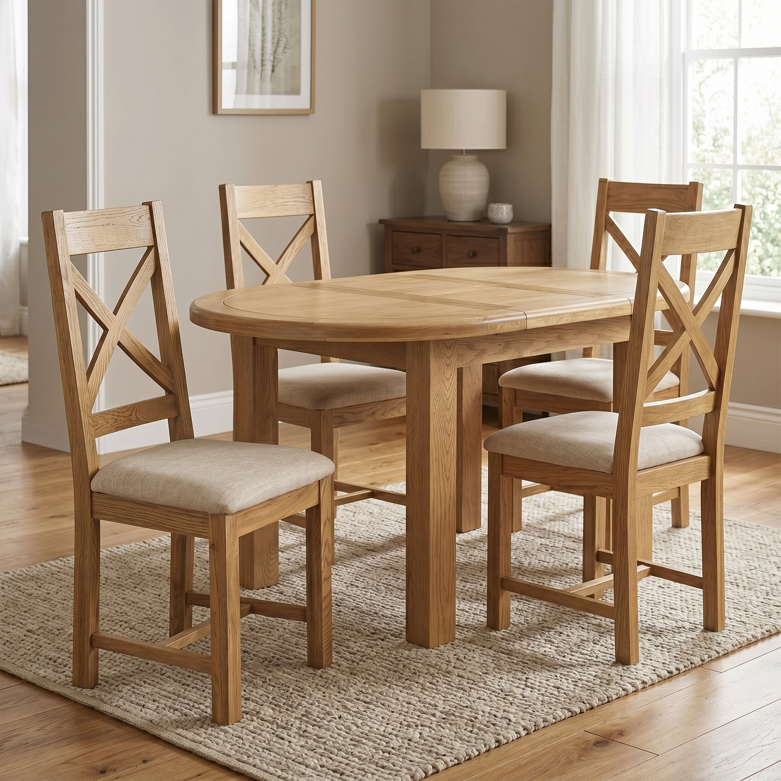 Dorchester Oak 120cm Dining Set