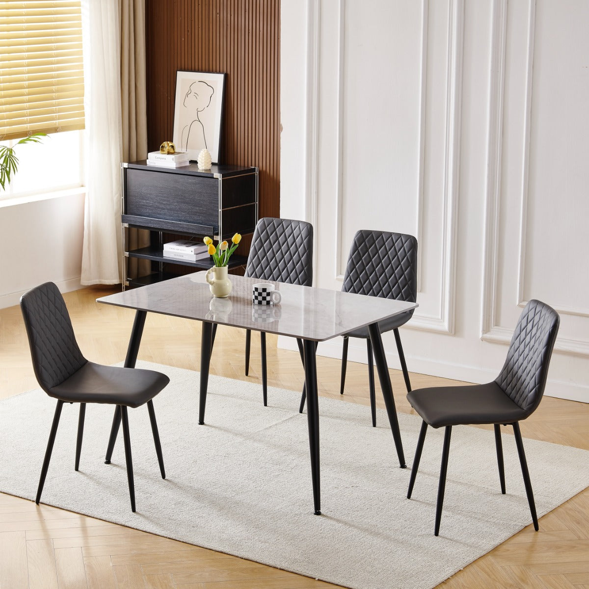 Argenta Dining Set - Dark Grey Chairs