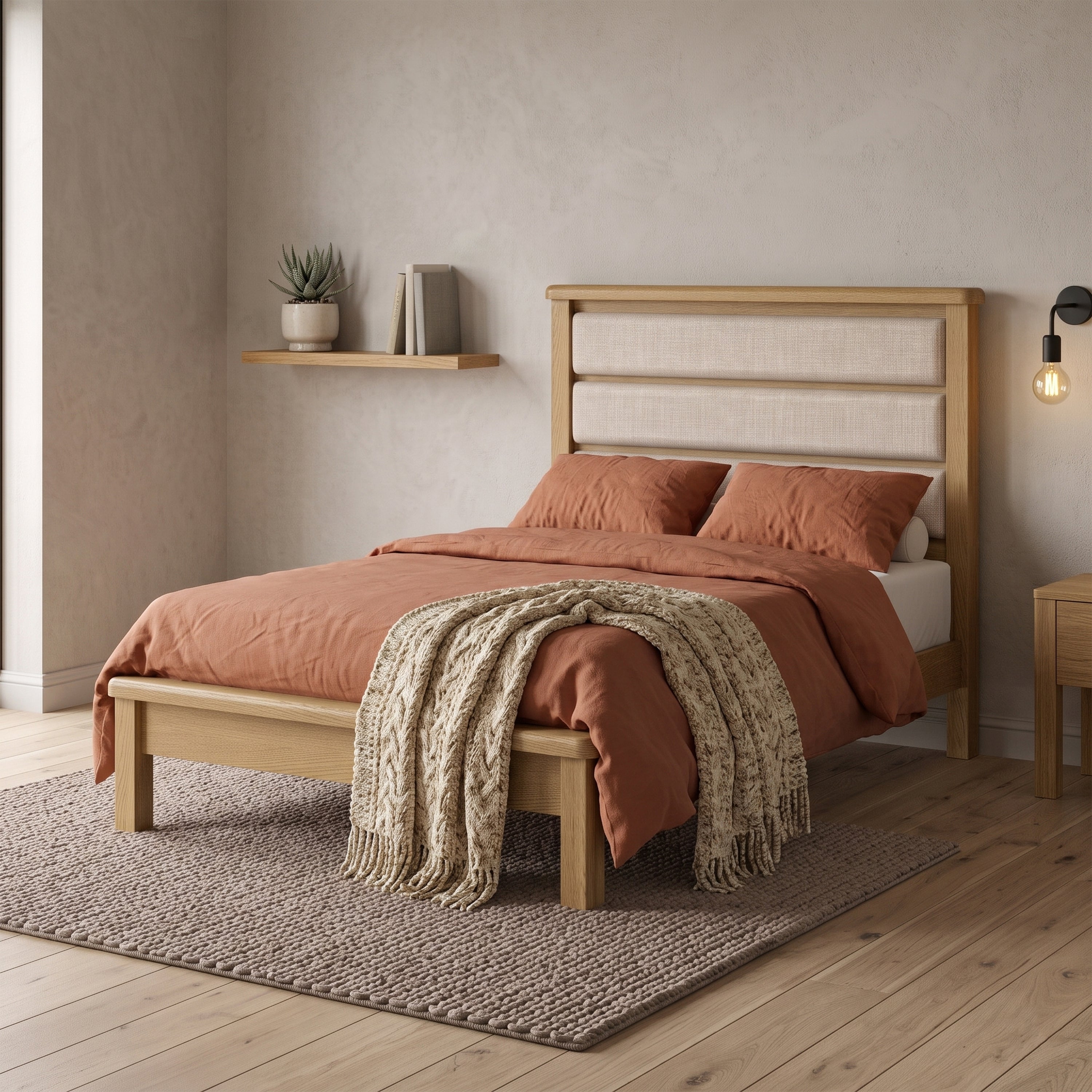 Dorchester Oak 4'6 Low End Bed