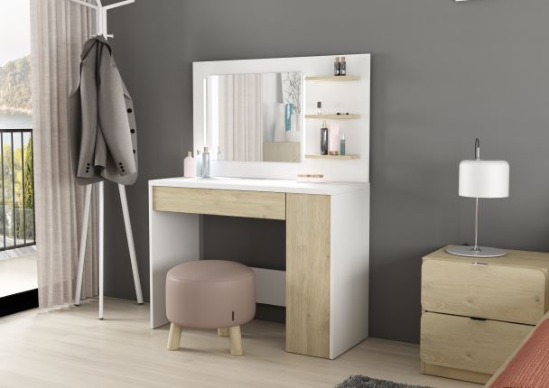Metro Dressing Table – Natural Oak/White | Stylish Vanity for Teens (Pre-Order Only)