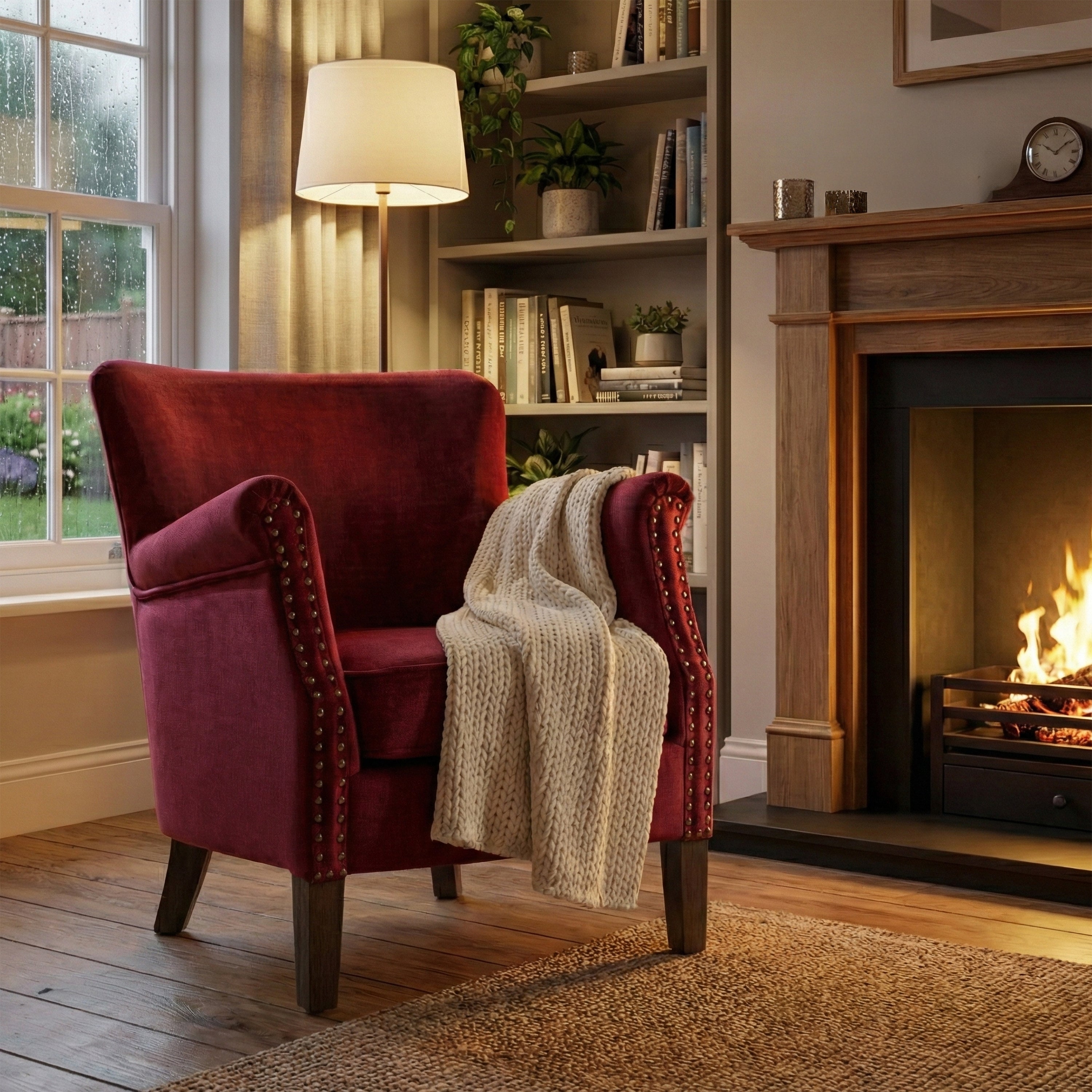 Harlow Armchair Vogue – Bordeaux Fabric Accent Chair