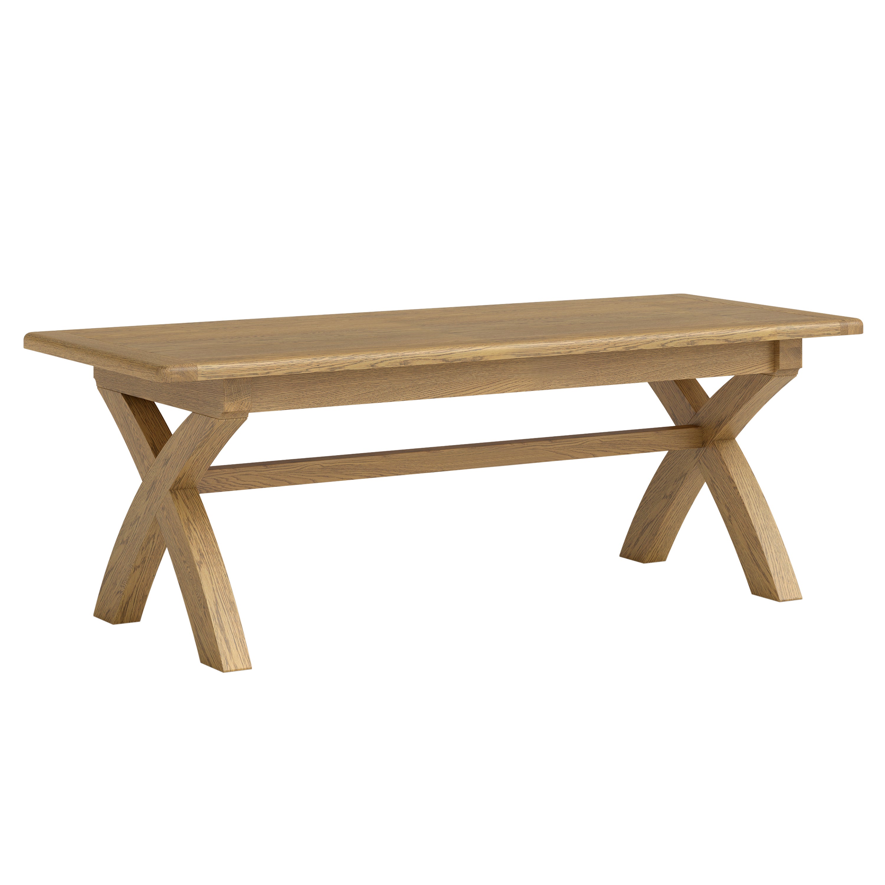 Dorchester Oak Cross Leg Dining Table 220cm Fixed