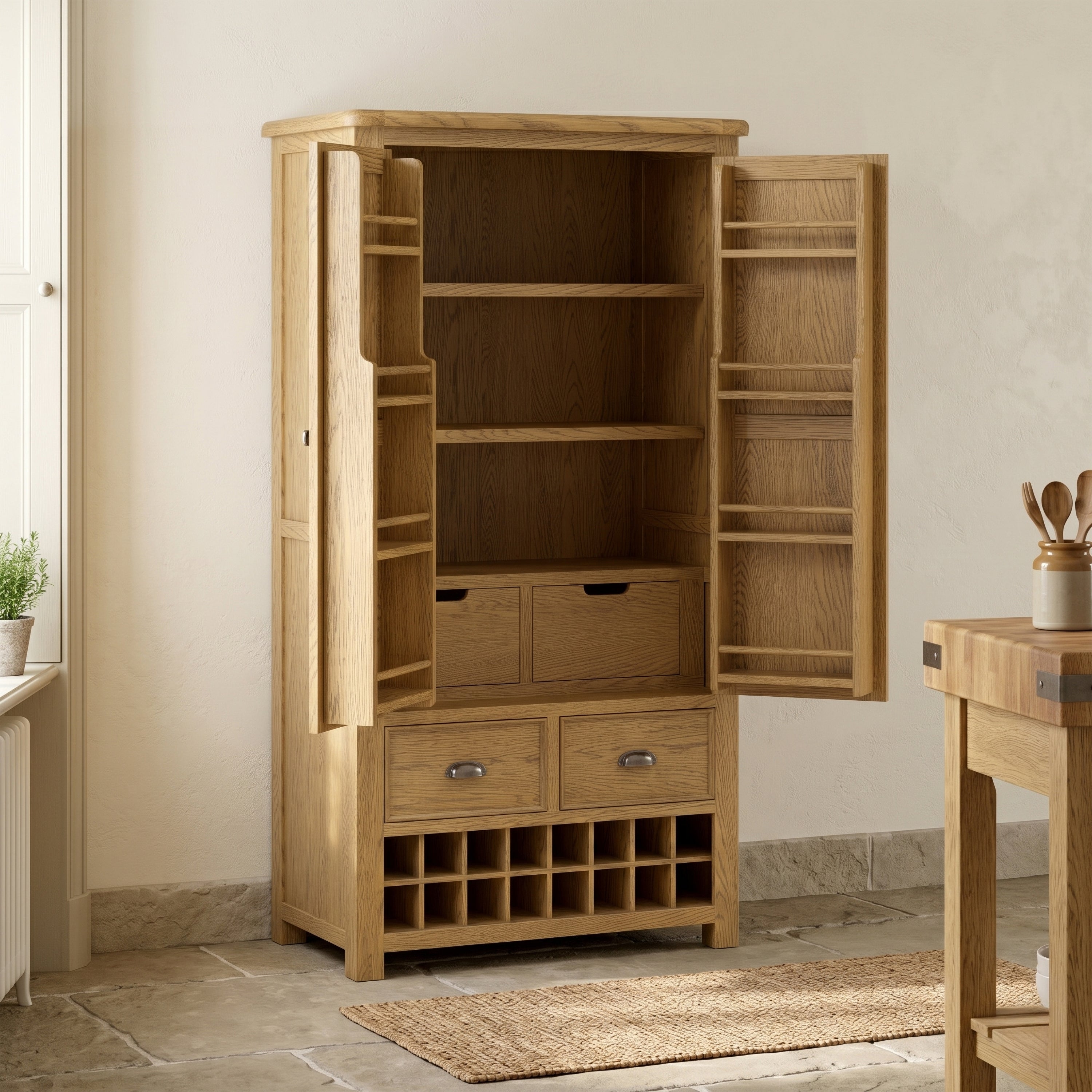 Dorchester Oak Double Larder Unit