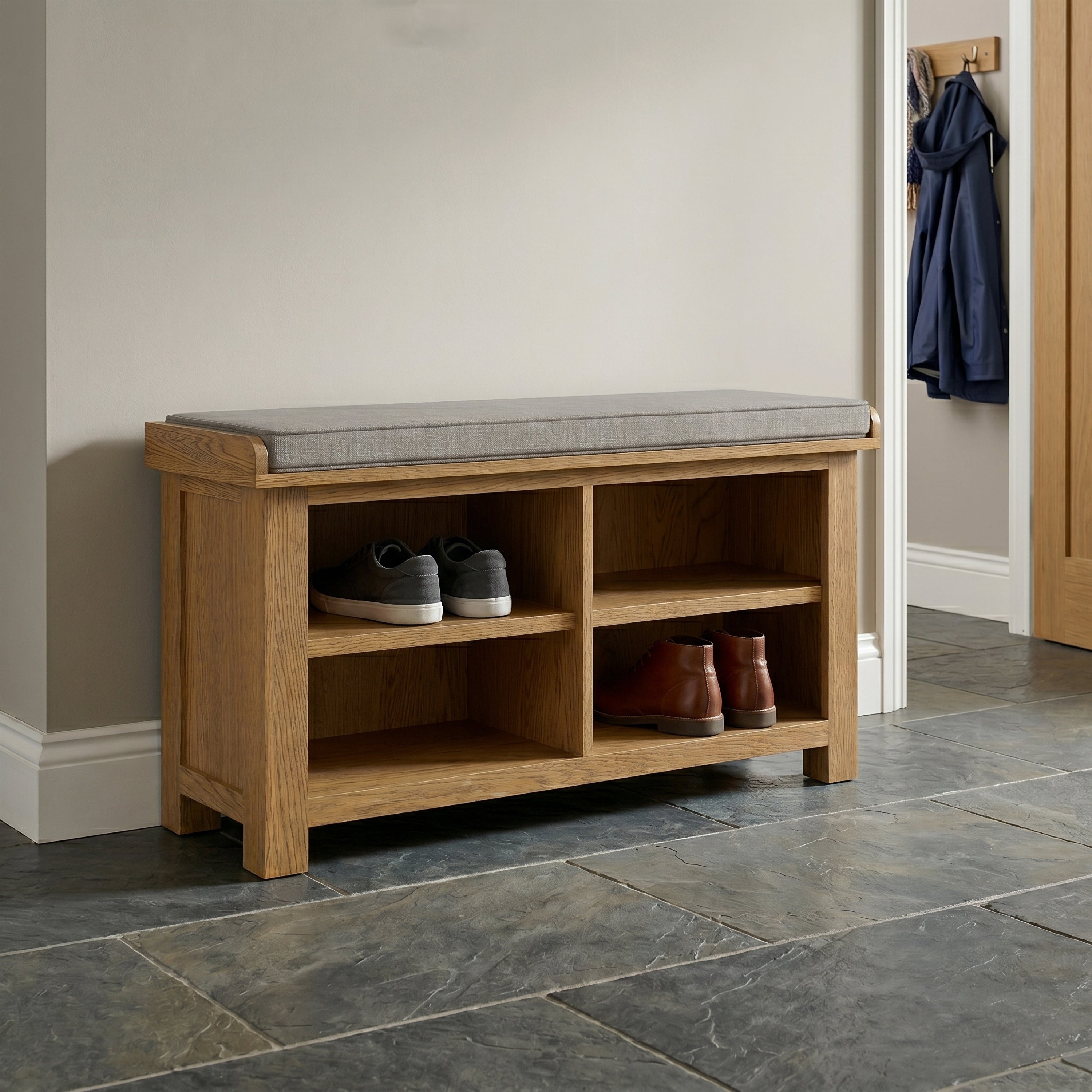 Dorchester Oak Shoe Bench