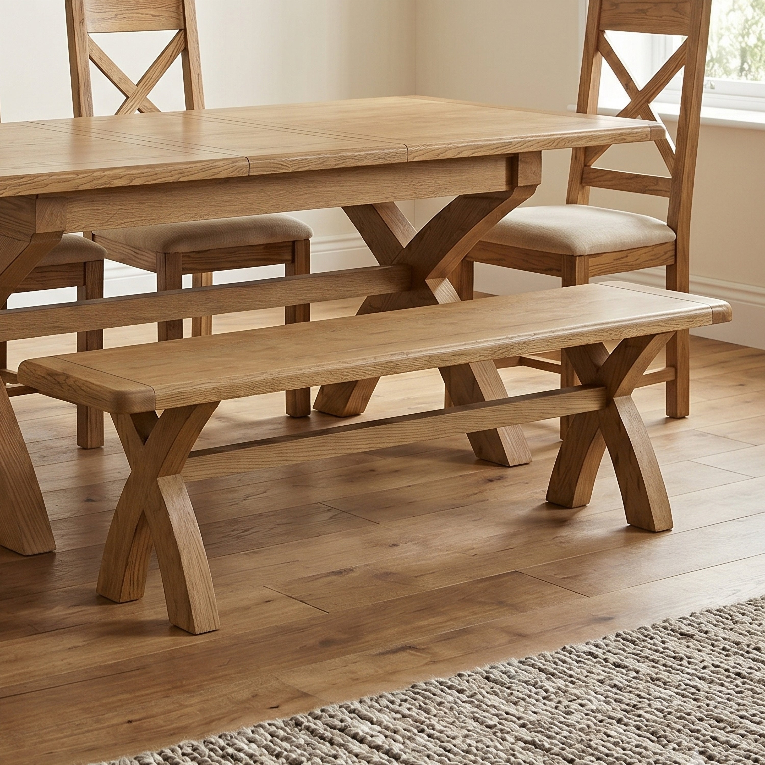 Dorchester Oak 200cm Dining Bench