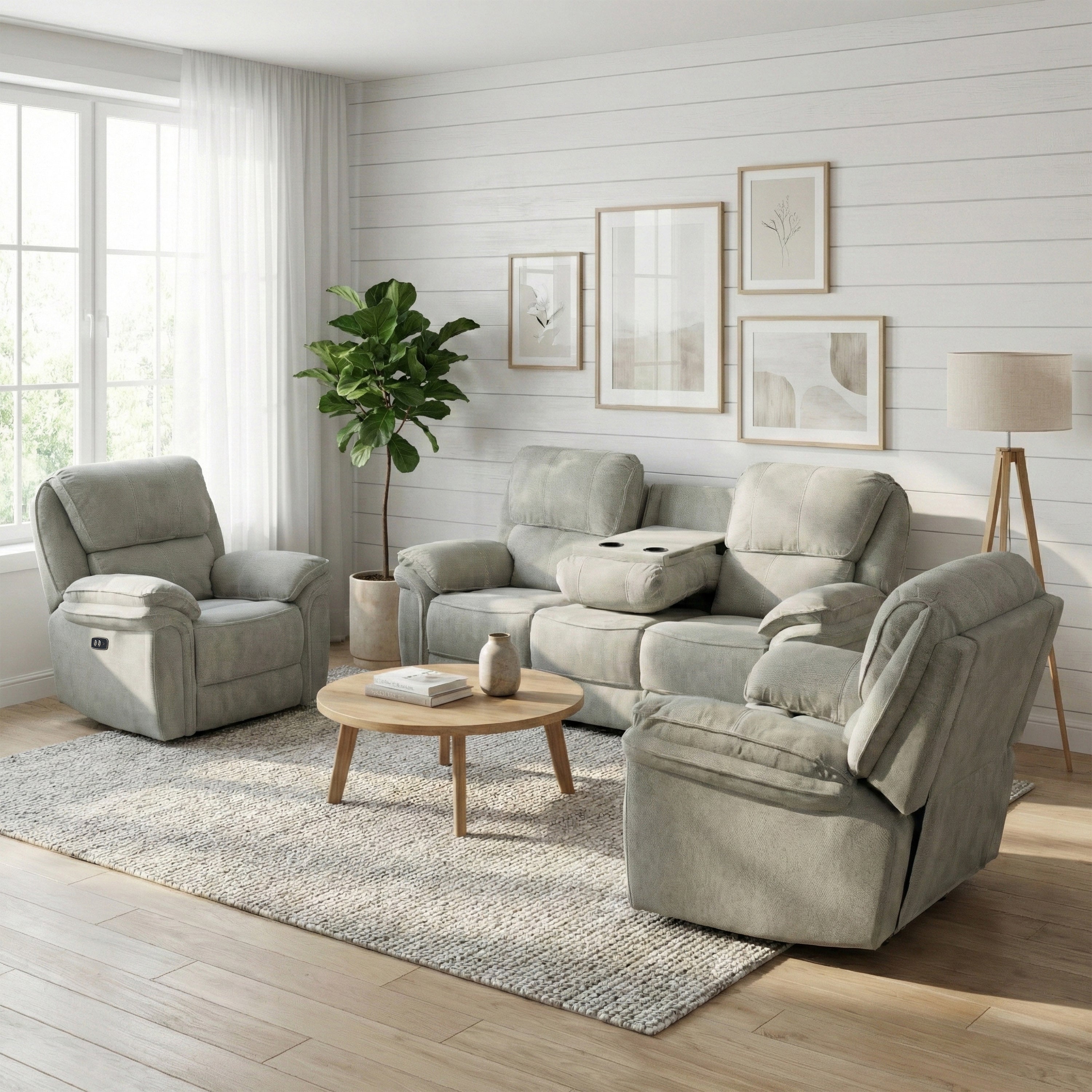 Westbury Electric Reclining 3+1+1 Suite Beige