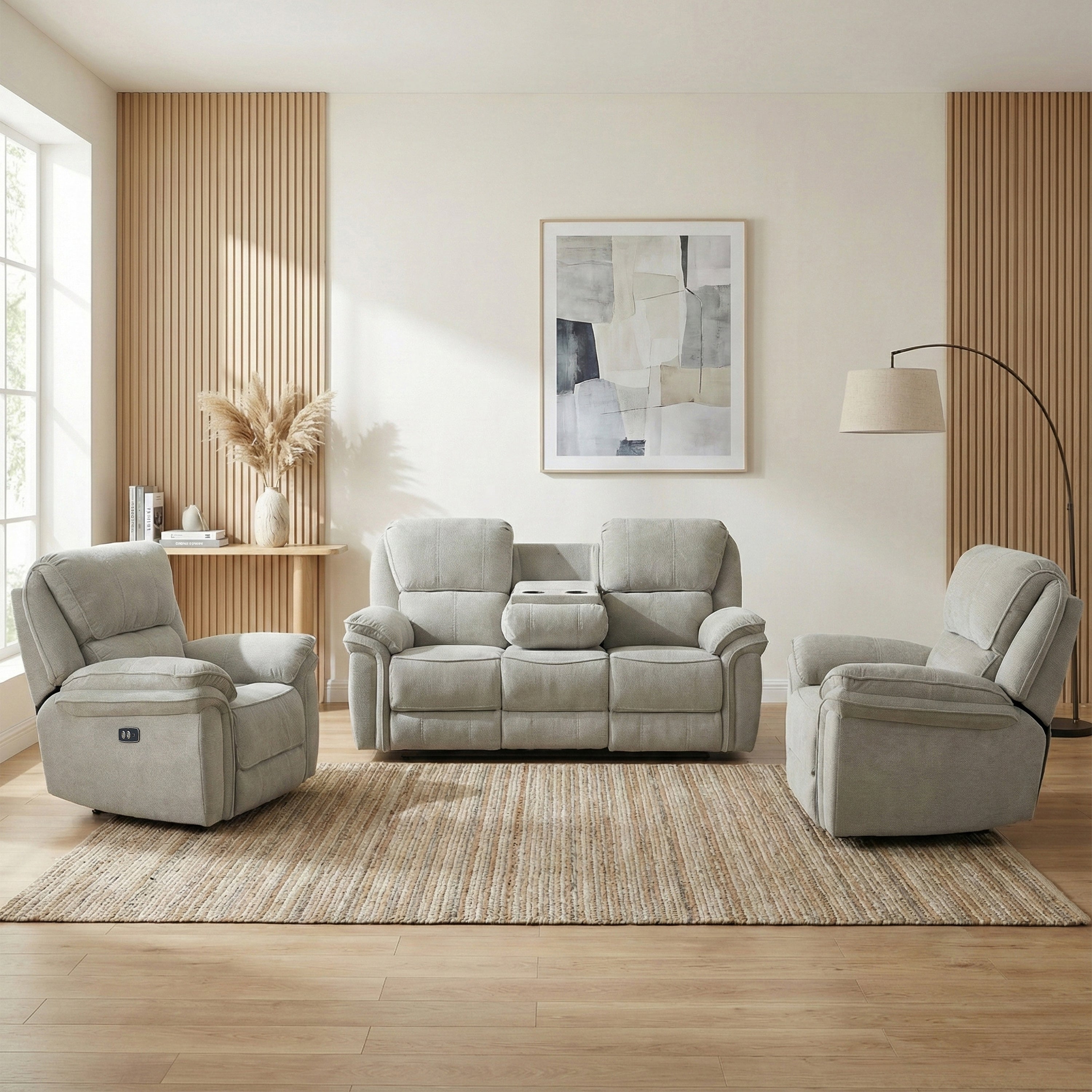 Westbury Electric Reclining 3+1+1 Suite Beige