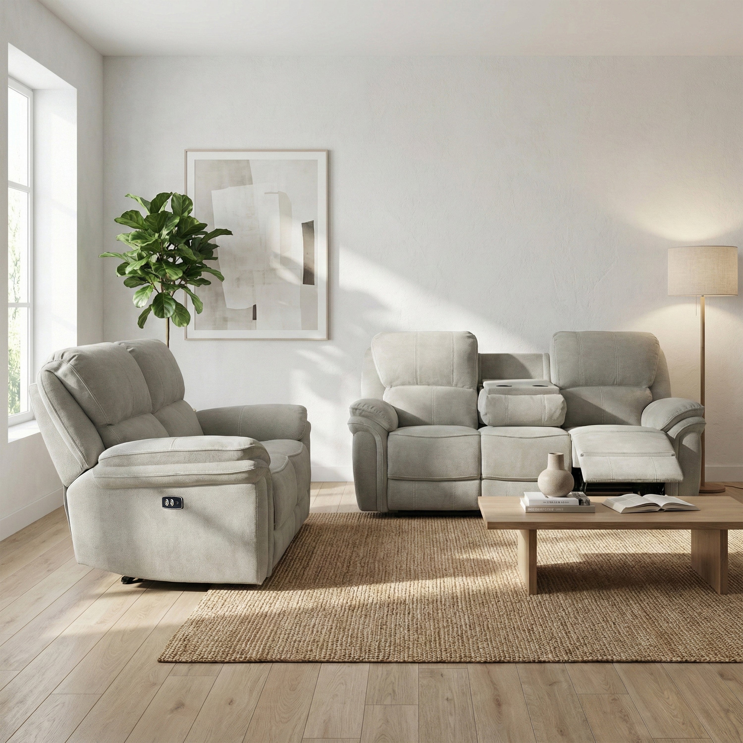 Westbury Electric Reclining 3+2 Suite Beige