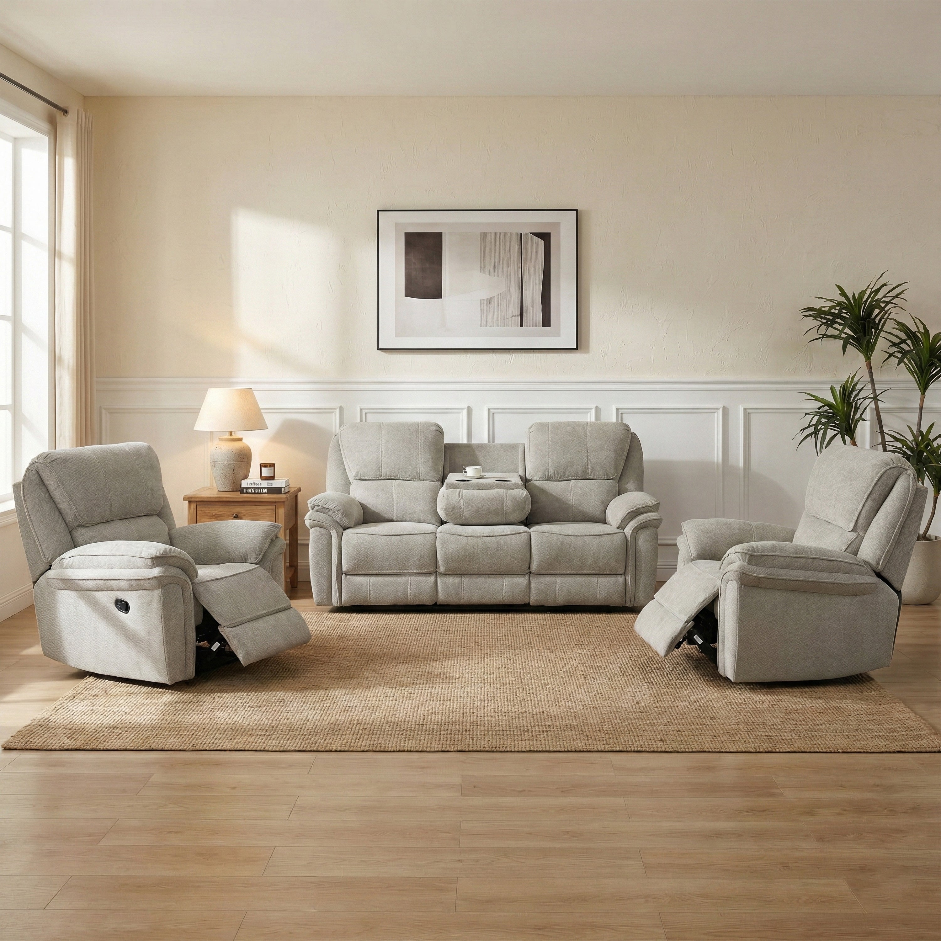 Westbury Manual Reclining 3+1+1 Suite Beige