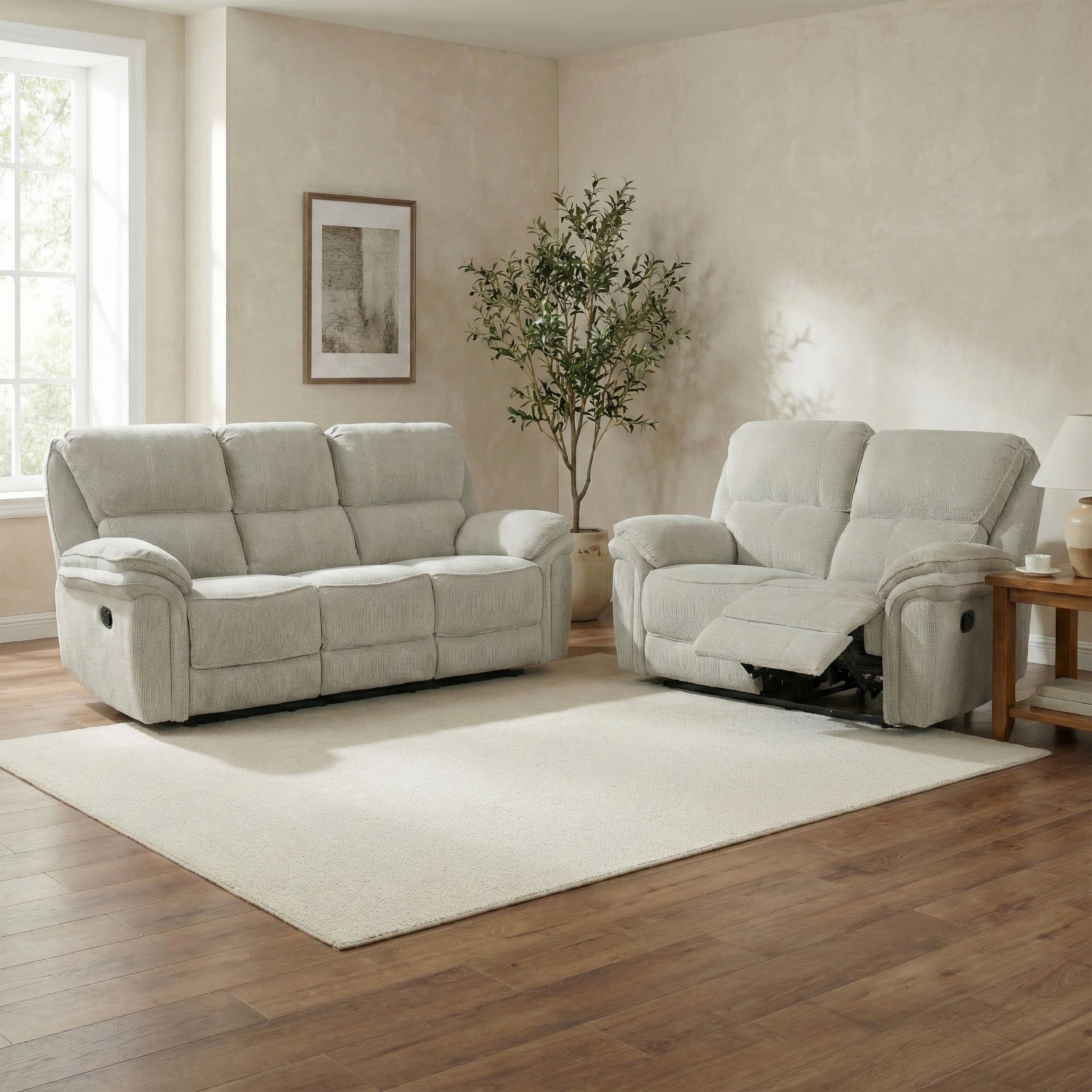 Westbury Manual Reclining 3+2 Suite Beige