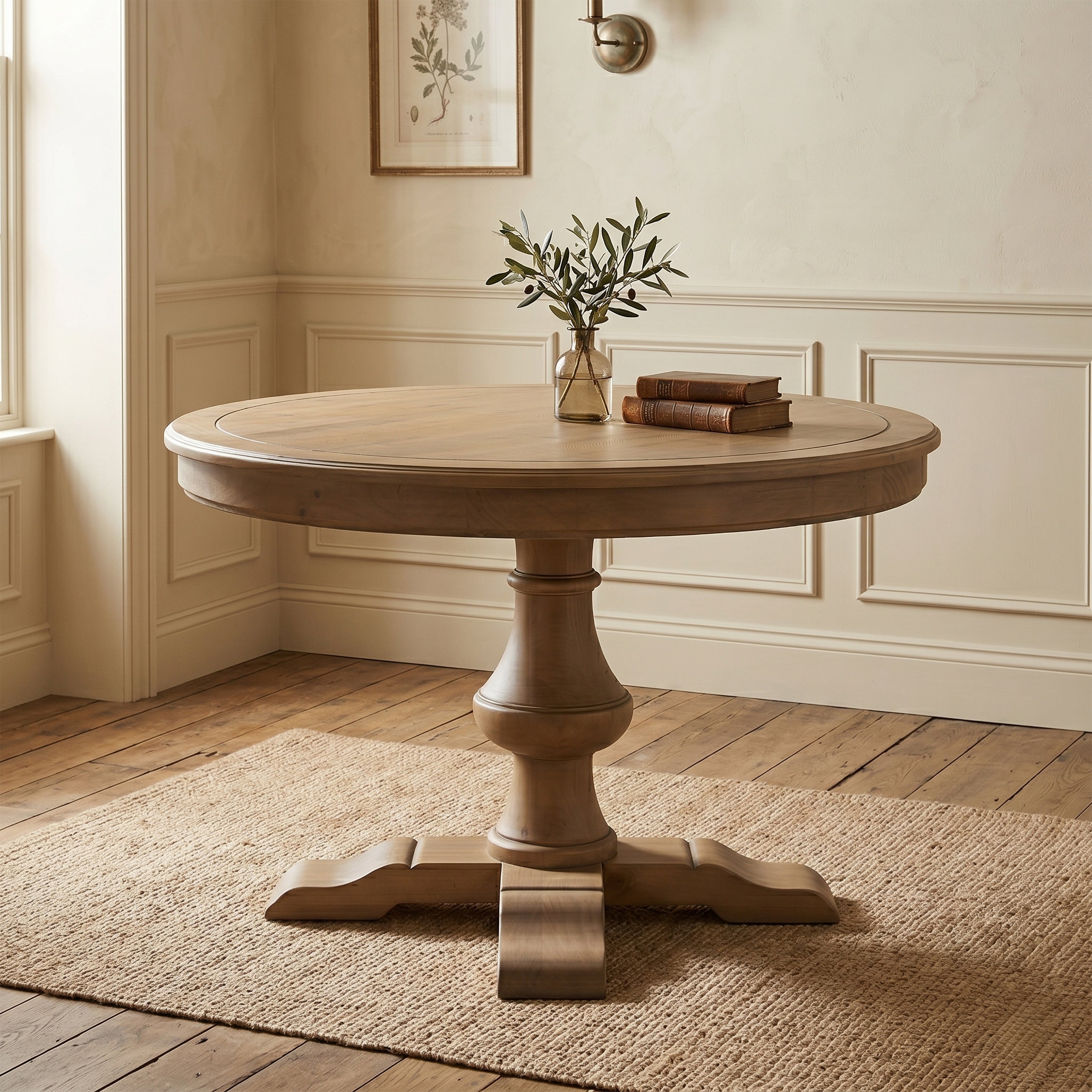 Chateau Rustic Round 120cm fixed Dining Table