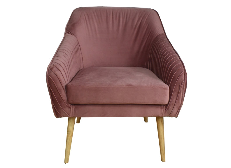 Luxurious Velvet Pink Occasional Chair - Model 19079