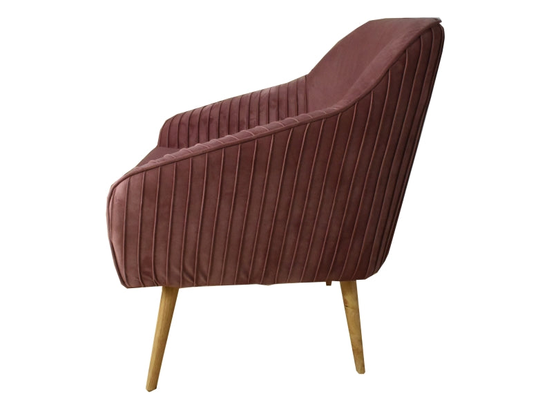 Luxurious Velvet Pink Occasional Chair - Model 19079