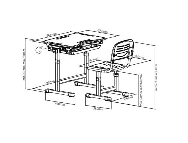 Comfortline 201 Desk - dimensions