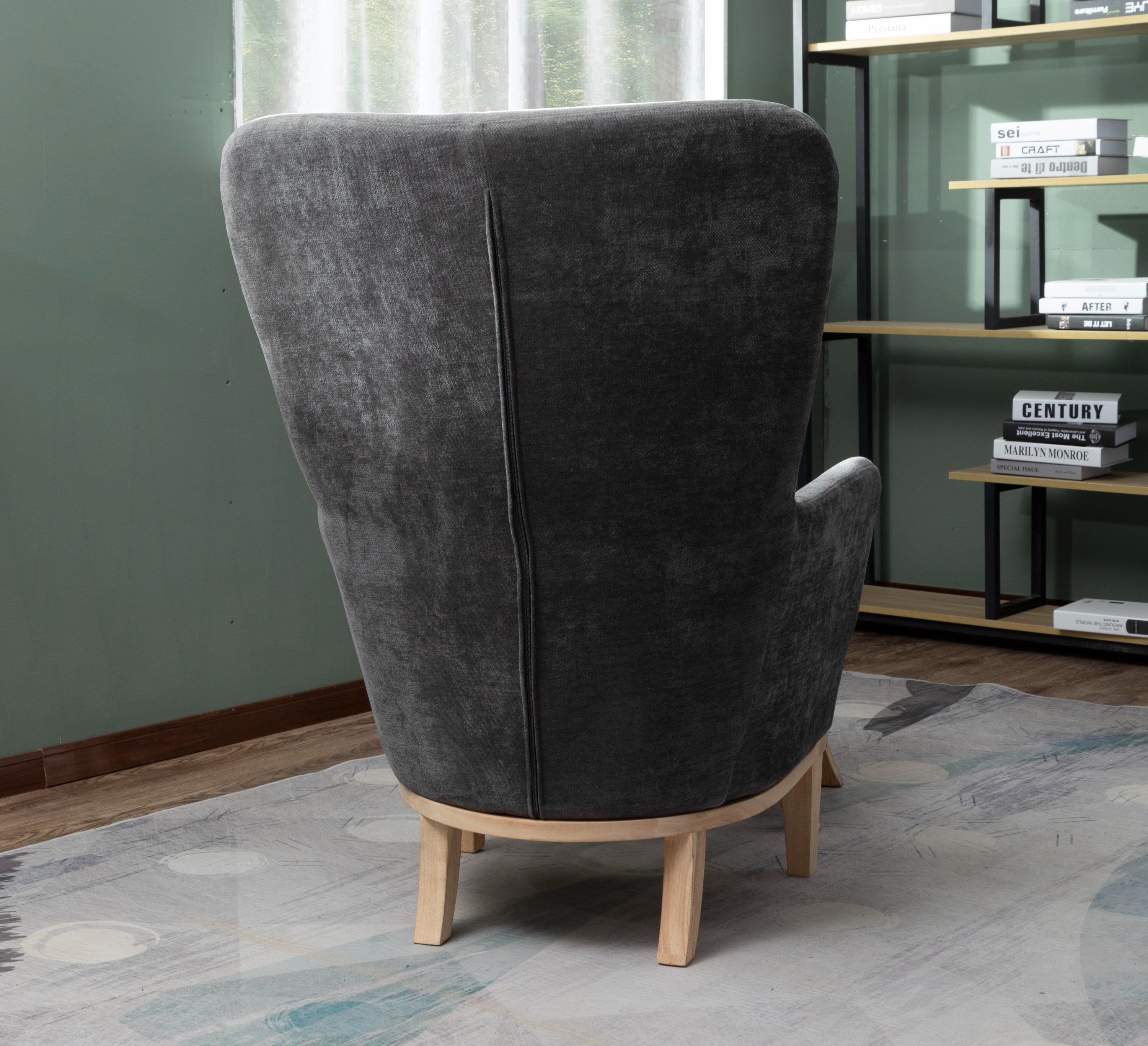 Chair + Footstool 1986 Dark Grey