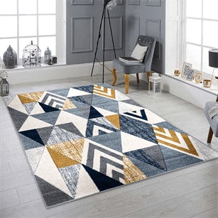 Mason Rug 102 Blue Mustard M 120 x 170 EXPRESS DELIVERY 3-5 DAYS