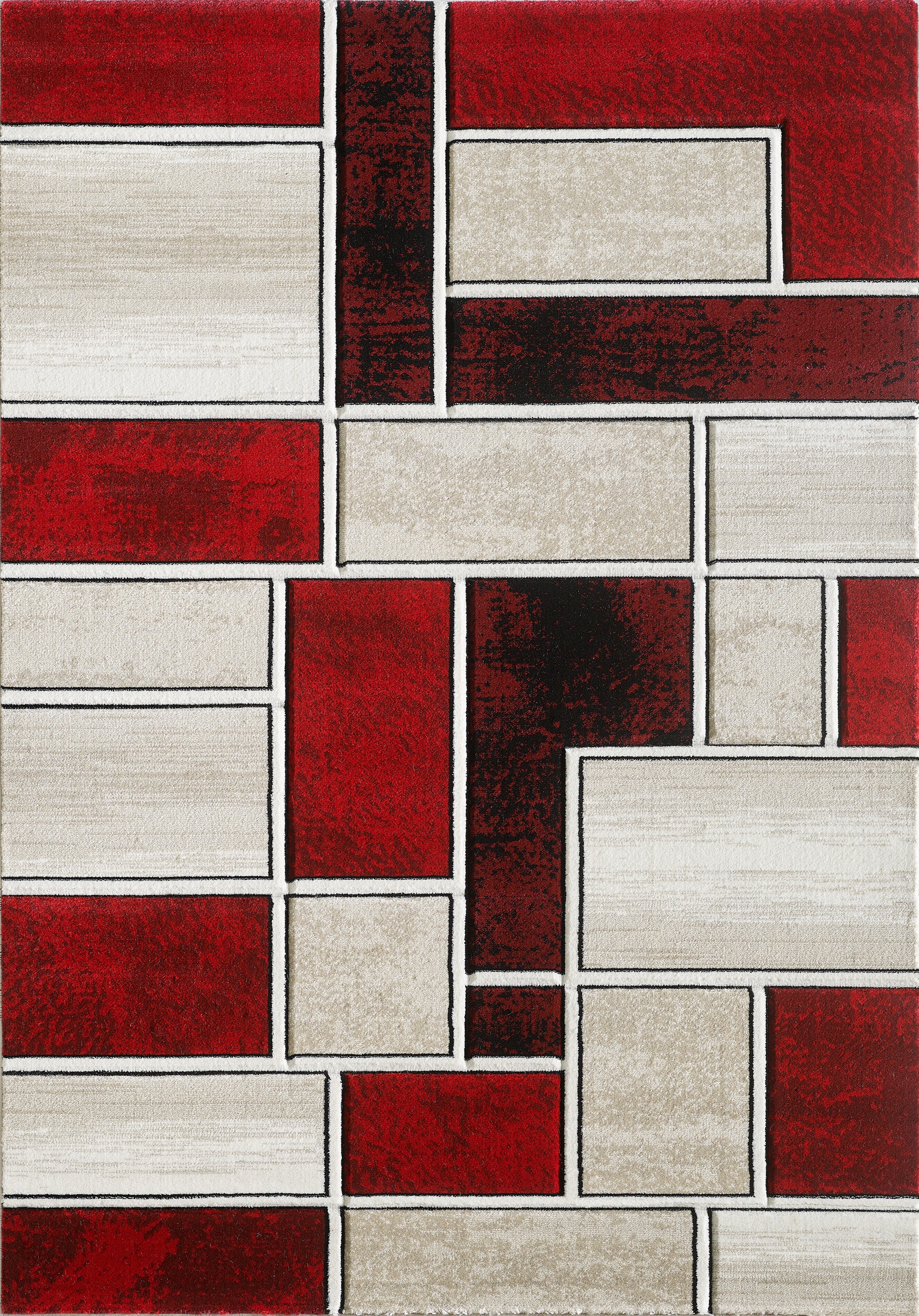 Lagos Rug Cream Red L 160 x 220 EXPRESS DELIVERY 3-5 DAYS