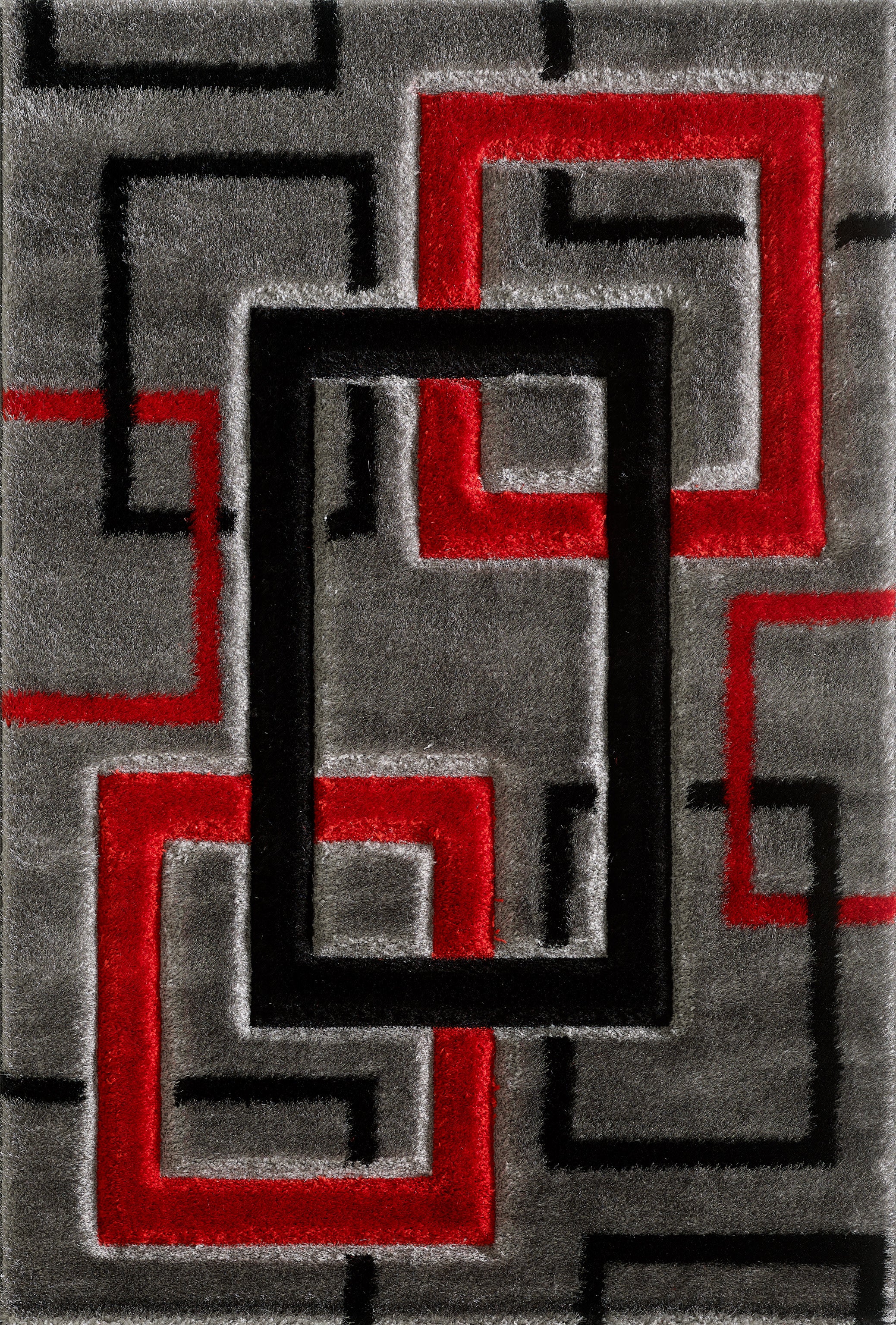 Mercury Rug Grey Red L 160 x 230 EXPRESS DELIVERY 3-5 DAYS