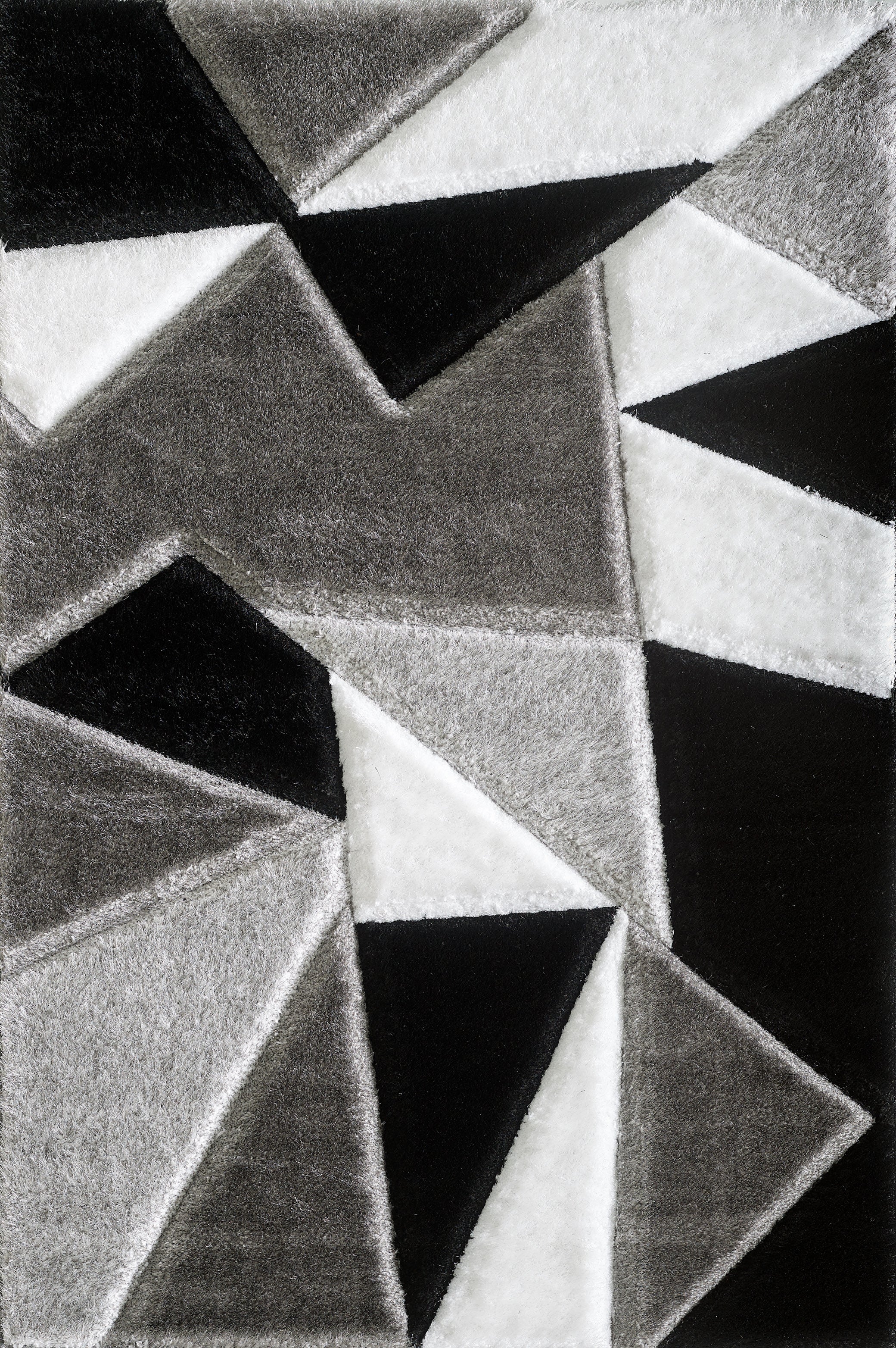 Pluton Black & Grey Rug 120x170cm - Medium Size, Express Delivery in 3-5 Days