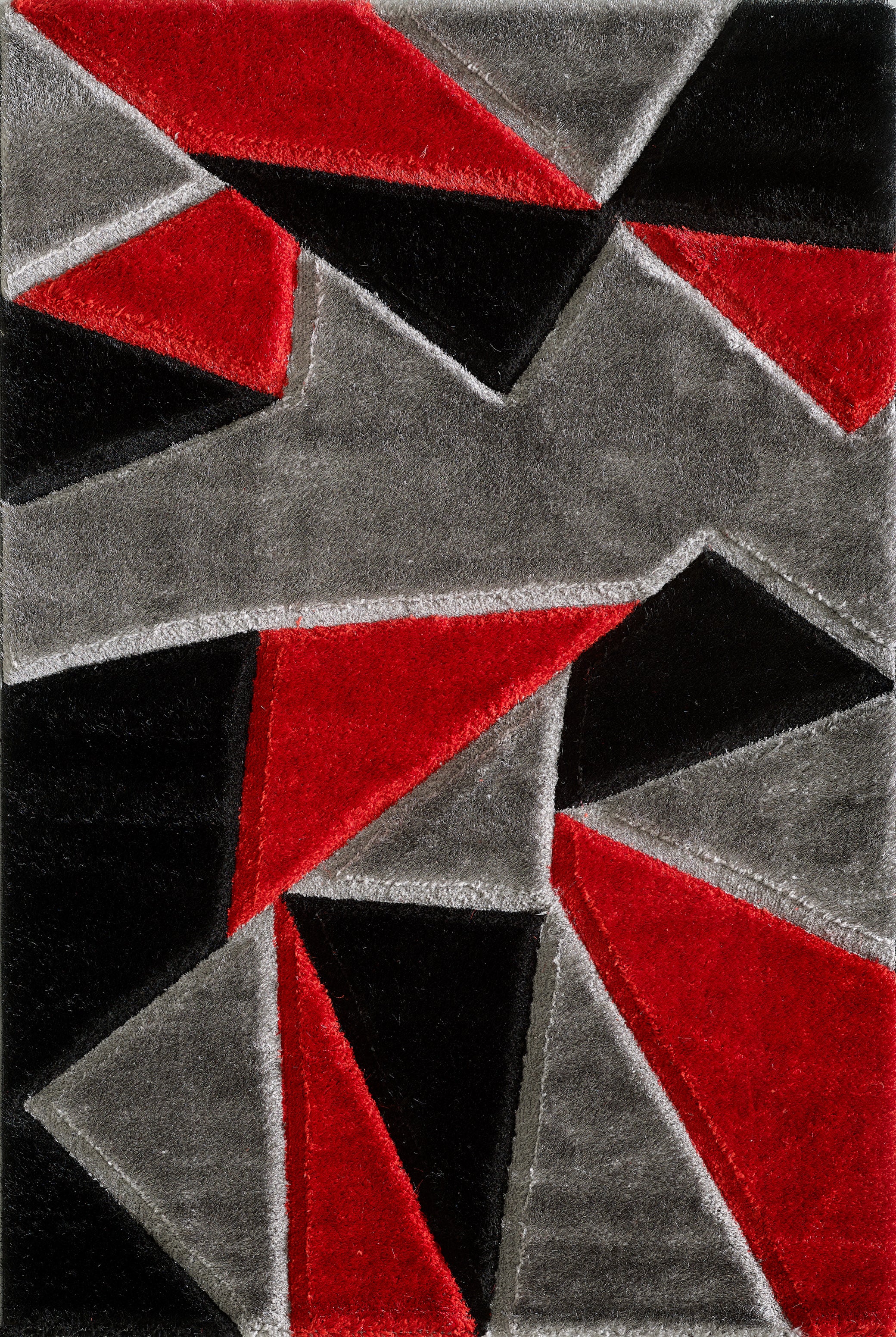 Pluton Rug Grey Red M 120 x 170 EXPRESS DELIVERY 3-5 DAYS