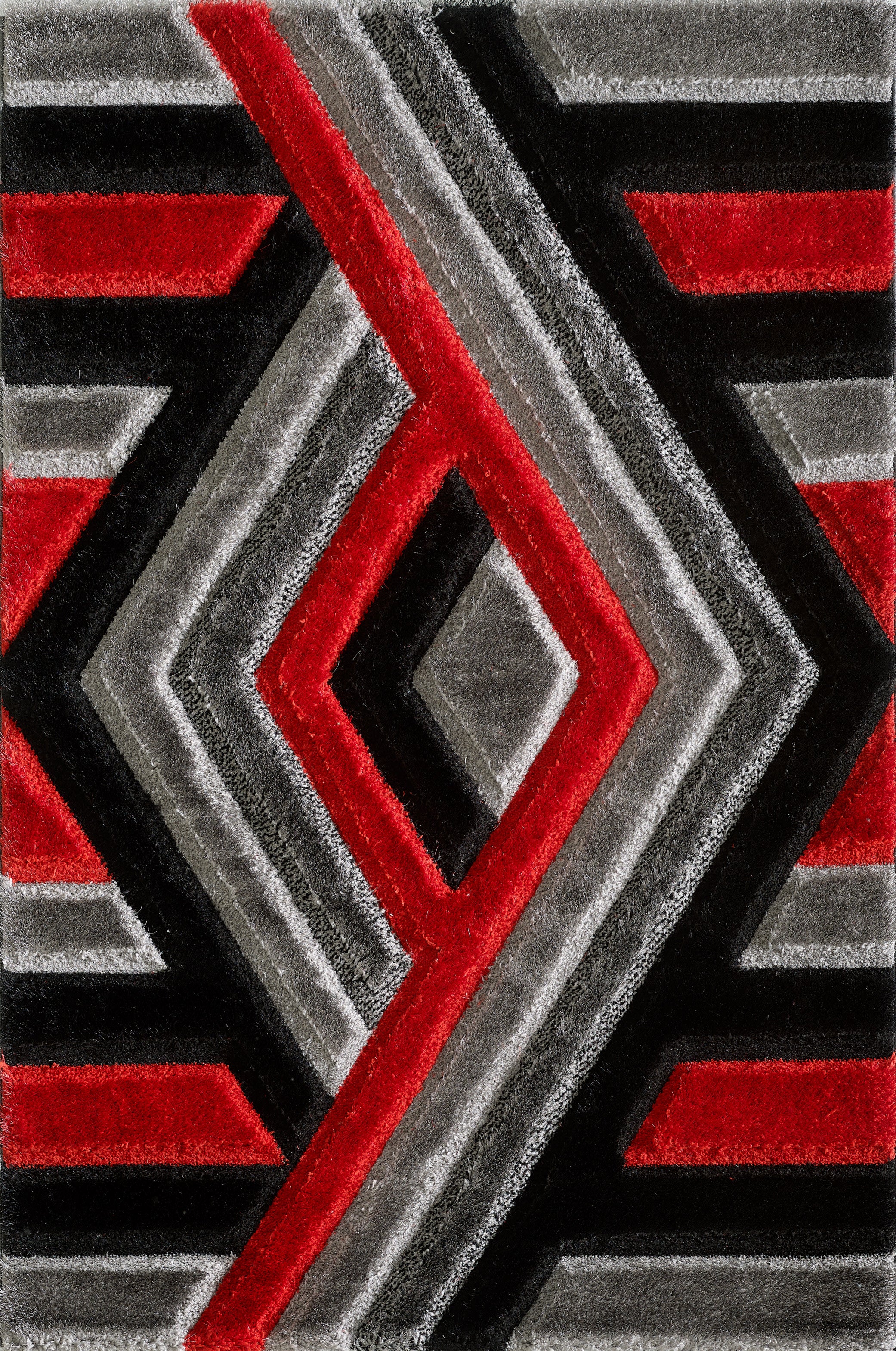 Saturn Rug Grey Red M 120 x 170 EXPRESS DELIVERY 3-5 DAYS