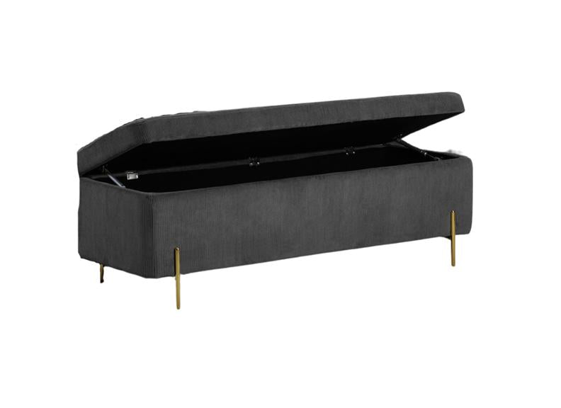 Waterford Grey Fabric Blanket Box – Upholstered Fabric Bedroom Storage With Lid