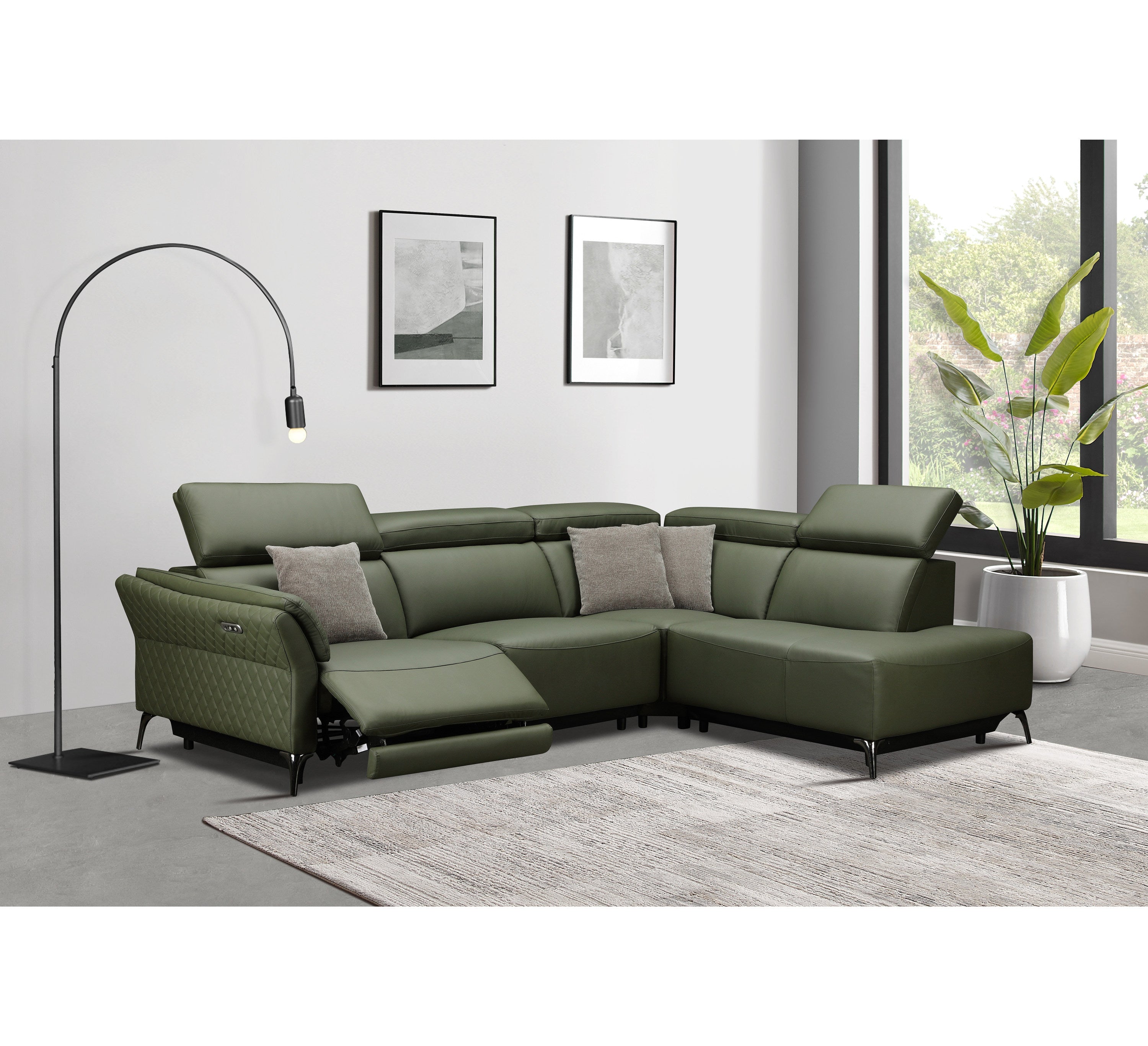 Milan Electric Corner Suite (Forest Green)