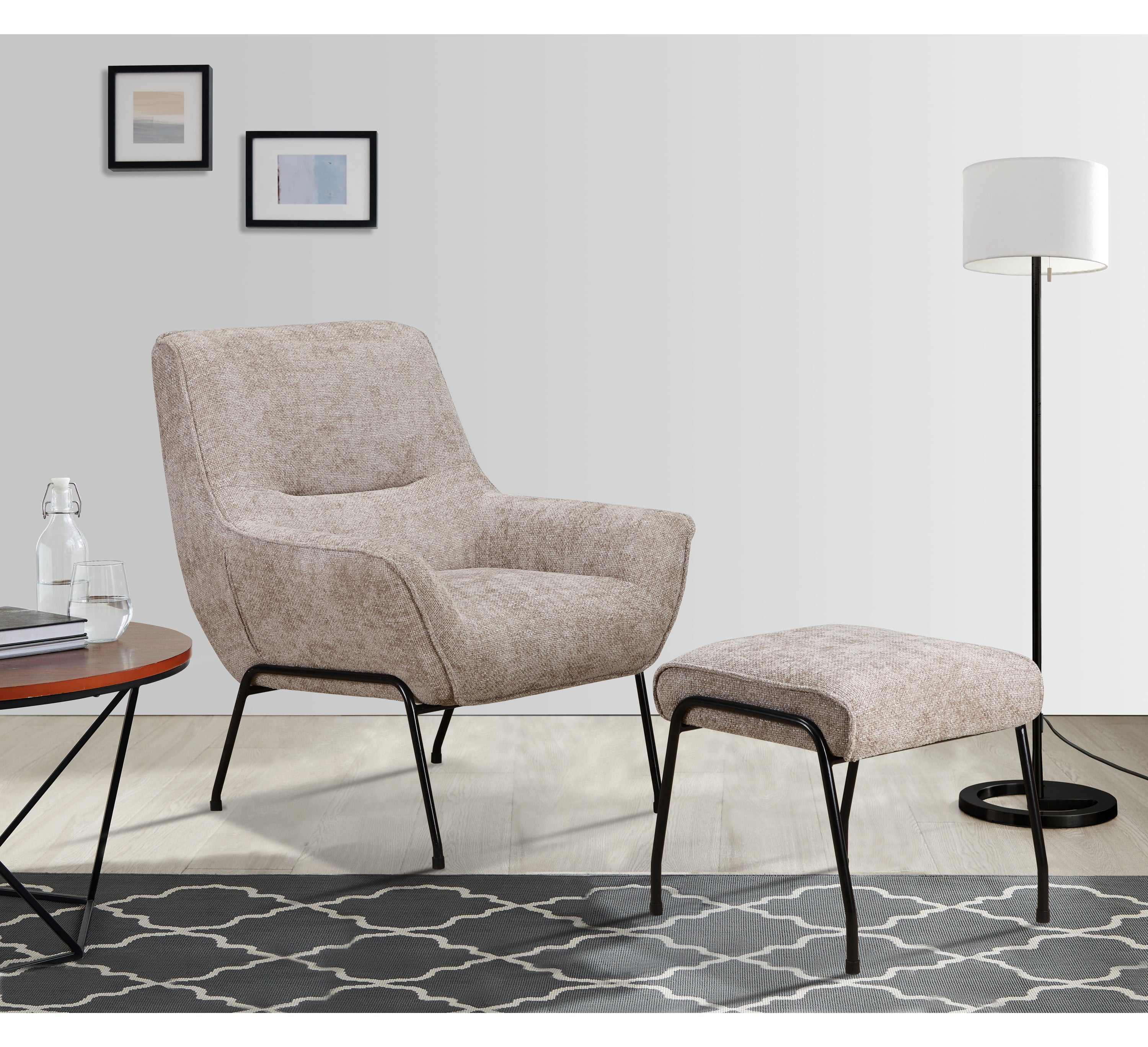 Lindo Chair + Stool (Oatmeal Fabric)