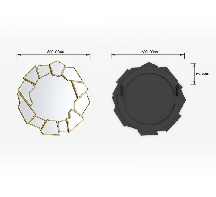 GD002 Geometric Mirror – 60x60cm with Gold Framing