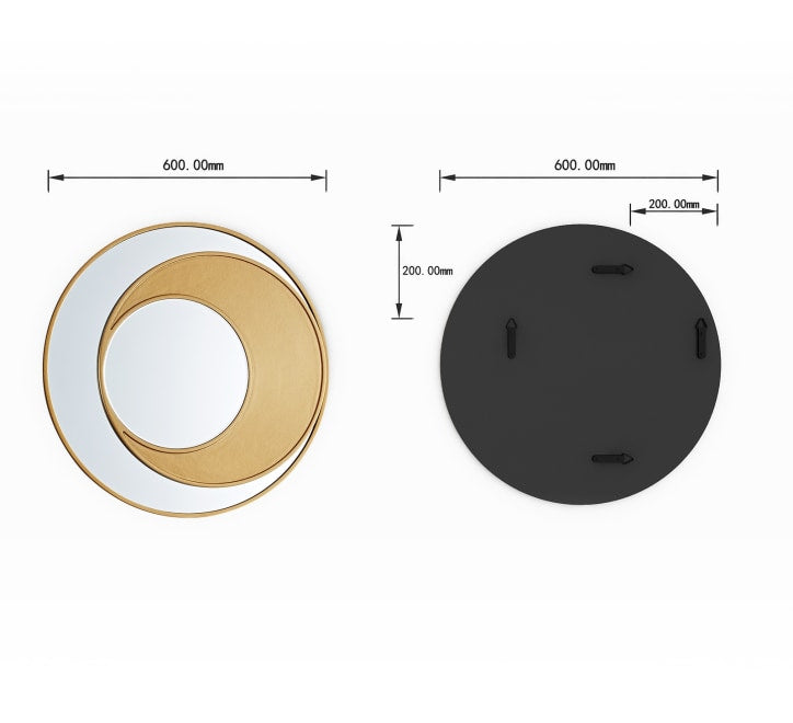 GD004 Circular Mirror – 60x60cm with Gold Frame