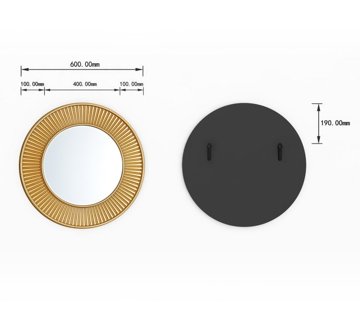 GD005 Circular Mirror – Gold Framed 60x60cm