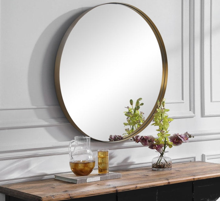 GD010 Circular Mirror – 60x60cm Gold Framed