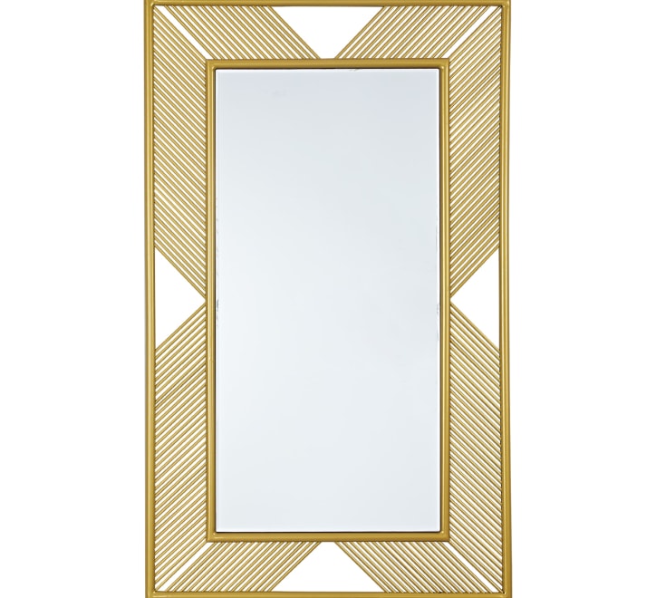 GD015 Mirror – 100x60cm Rectangular Design with Golden Bars