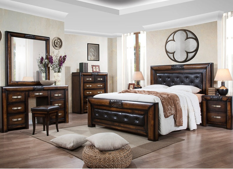 Paris Dark Wood Dressing Set – Solid Wood Bedroom Chest With Contemporary Finish