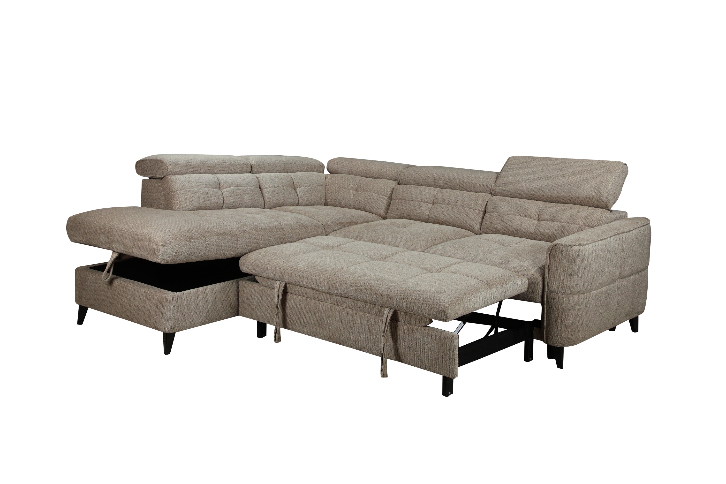 Sophie Corner Sofa – Brown LHF with Adjustable Headrests
