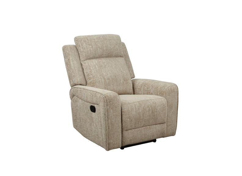 Harper Manual Reclining Armchair – Off-White Chenille Fabric