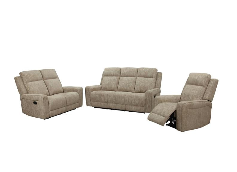 Harper Manual Reclining Armchair – Off-White Chenille Fabric