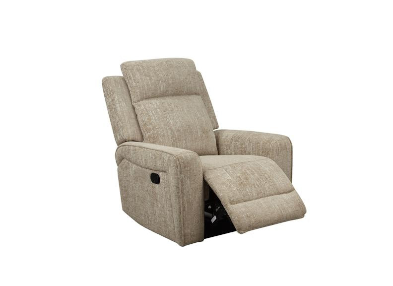 Harper Manual Reclining Armchair – Off-White Chenille Fabric
