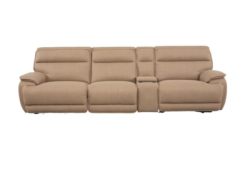 Louise Fabric Three Seat Powered Reclining 3PP Sofa – Polyester Electric Reclining Couch with Optional Charging/Beverage Console