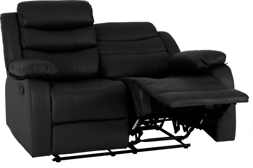 Roma 2 Seater Recliner Sofa Black Faux Leather - image 3