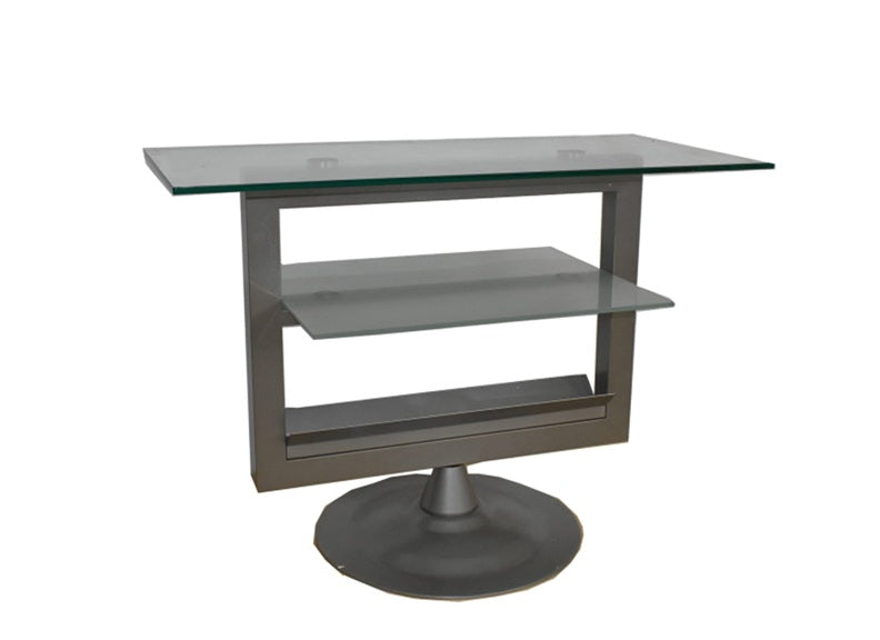 5280 Glass TV Stand with Dual Shelving