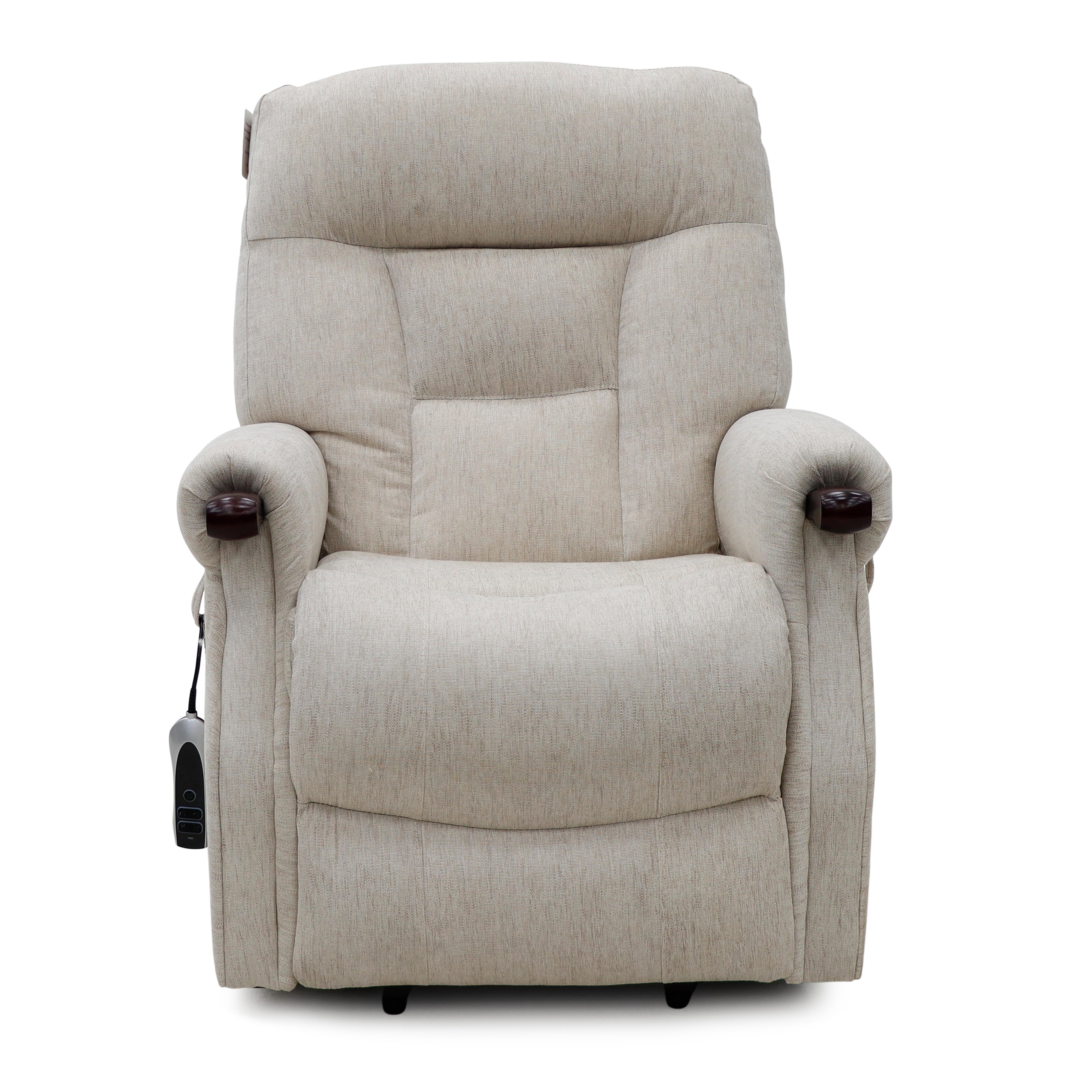 Astoria Dual Motor Lift & Tilt Chair – Beige Fabric with USB Charger
