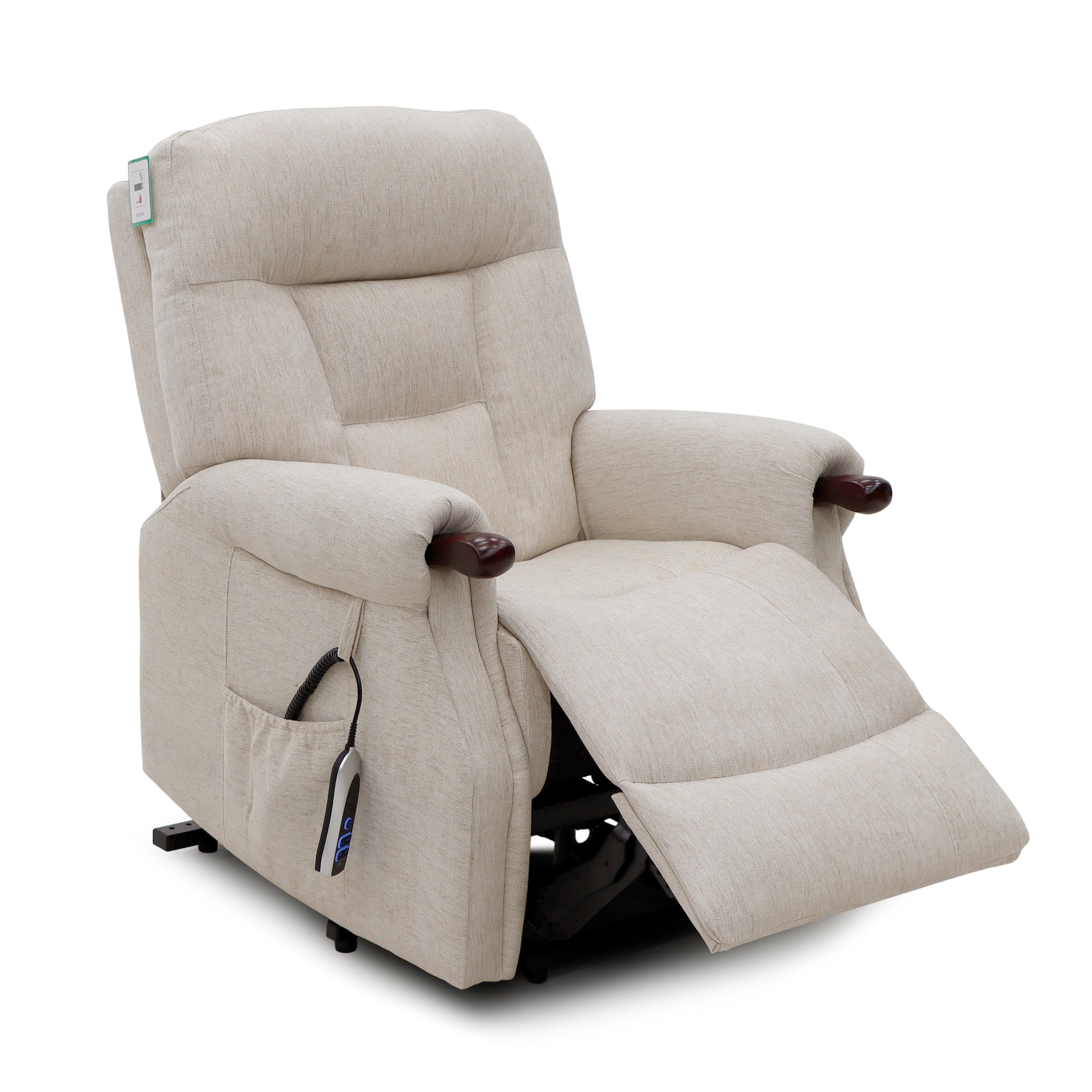 Astoria Dual Motor Lift & Tilt Chair – Beige Fabric with USB Charger